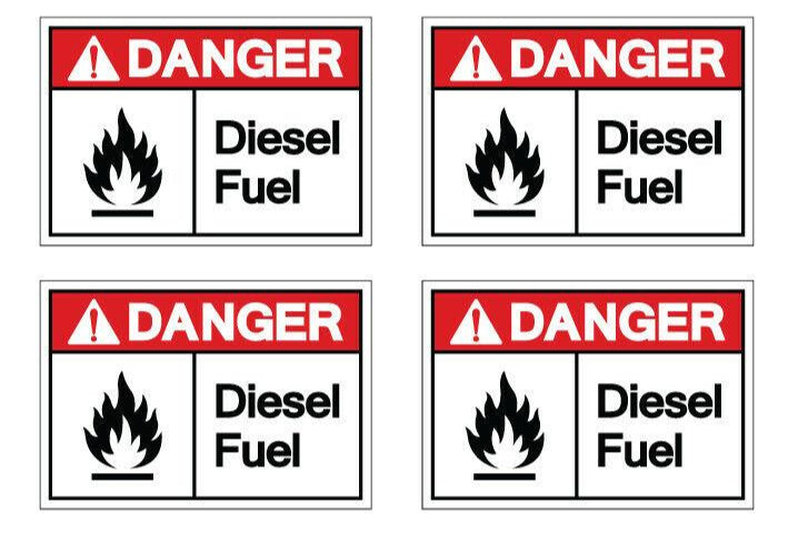 [Best Selling Trending Australian 4 x Danger diesel fuel warning stickers 70mm x 50mm