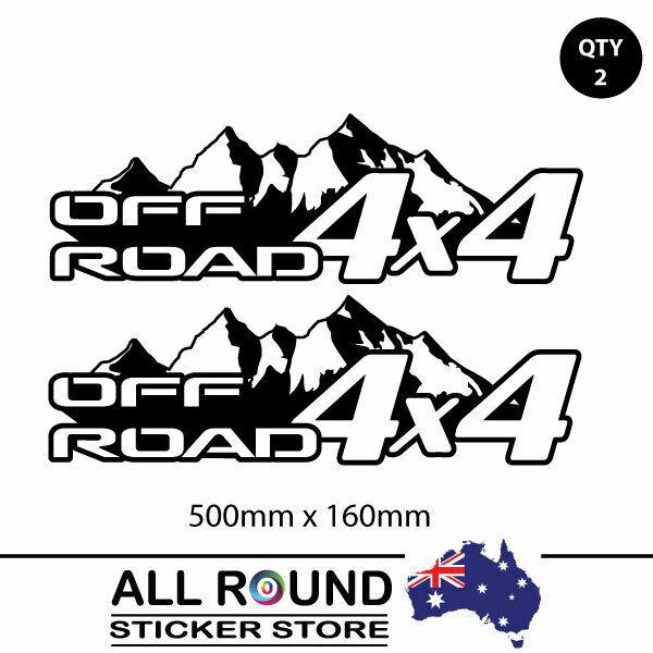 4x4 Off Road Mountain Decal Sticker Pair Ute 4WD Truck Side Graphics 500mm