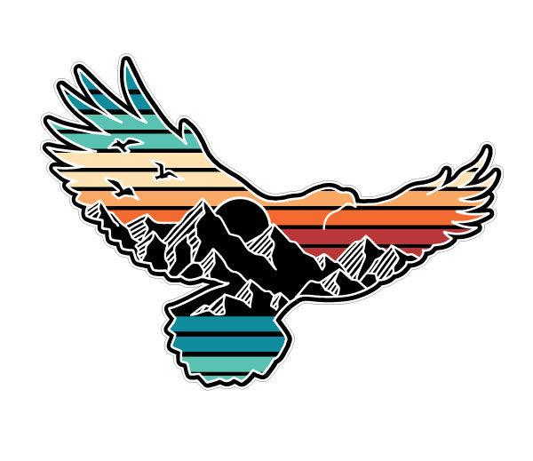 Colourful Flying Eagle sticker decal RV Motorhome, 4X4, vehicle, - Mega Sticker Store