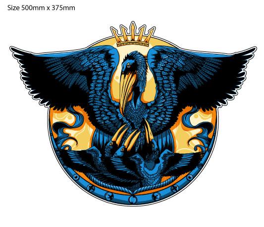 Large Pelican crest Sticker for Boat , motorhome , truck , sign - Mega Sticker Store