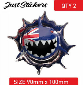 Aussie shark bullet whole au flag  sticker  bumper sticker , skate , sticker , b