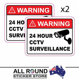 2 x  Warning Stickers Security camera surveillance warning-CCTV