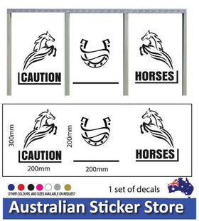 CAUTION HORSES stickers for Horse Float Trailer