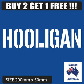 White  Hooligan Car Sticker 4x4 Decal Vinyl JDM  Race Drift Hoon