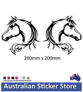 HORSE HEAD STICKERS -Horses-on-Board-Horse-Float-Decals-for-Horse-Trailer-truck