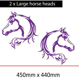 2 x Purple Horse head sticker decal for Horse-Float-Decal-Horse-Trailer