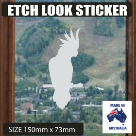 PARROT  FROSTED ETCH GLASS SAFETY DOOR WINDOW STICKER COCKATOO