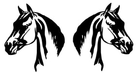 2 x Horse Head Sticker decal for car , ute, 4WD, Horse float size 225mm x 200mm