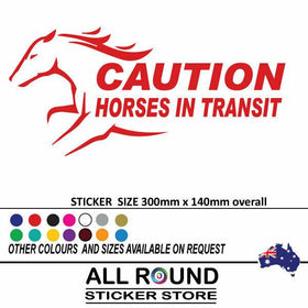 Enhance Horse Trailer Safety with a Caution Horses in Transit Sticker 300mm