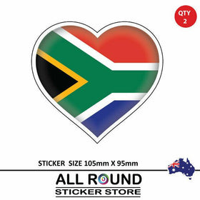 South-African Flag sticker -Heart shaped sticker--Decal-bumper-sticker