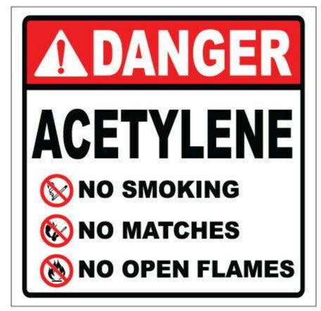 Danger acetylene sticker
