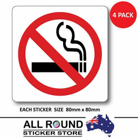 NO SMOKING DECAL STICKER SET X4 WARNING DECALS STICKERS