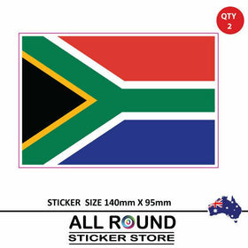 2 X South African Flag Decal sticker bumper sticker