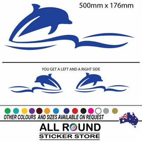 Set of Dolphin sticker decals for Boat , RV Motorhome or vehicle-500mm wide