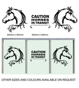 Caution Horse sticker decal for horse float trailer truck