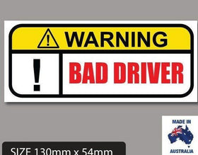5 X Funny  Bumper Sticker BAD DRIVER prank sticker