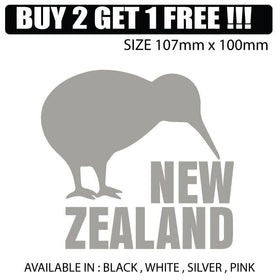 New Zealand KIWI Bird  Car sticker decal popular- SILVER  in colour