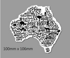 Funny Australian map sticker for car , laptop , fridge, mancave