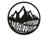 Adventure Awaits, car sticker decal, RV motorhome decal, van vinyl decal