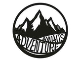 Adventure Awaits, car sticker decal, RV motorhome decal, van vinyl decal