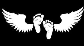 Baby Feet with Angel Wings Decal Sticker