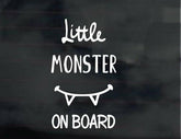 baby on Board Car Decal - Variety of Colors, 100mm x 170mm little monster