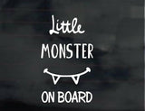 baby on Board Car Decal - Variety of Colors, 100mm x 170mm little monster