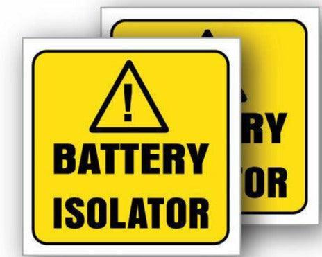 Battery isolator sticker 6 pack warning decal