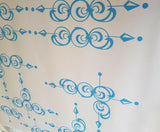 Vinyl pinstripe scroll sticker set in blue