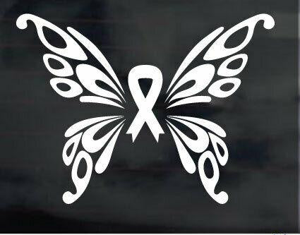 CANCER AWARENESS BUTTERFLY car sticker decal cancer awareness sticker cancer ri