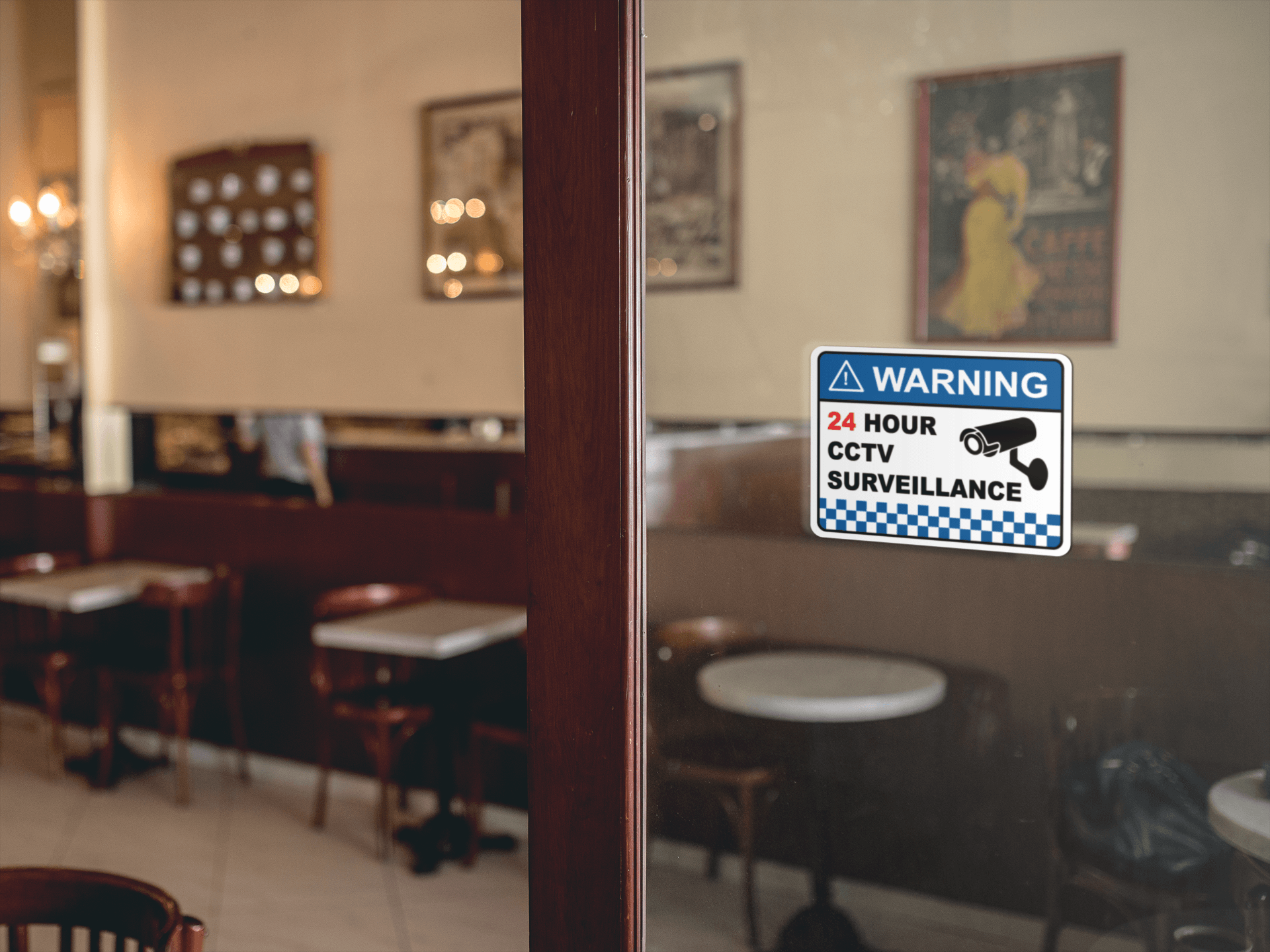 6 PACK Warning CCTV Security Surveillance Camera Sticker Sign 100mm x 80mm - Mega Sticker Store