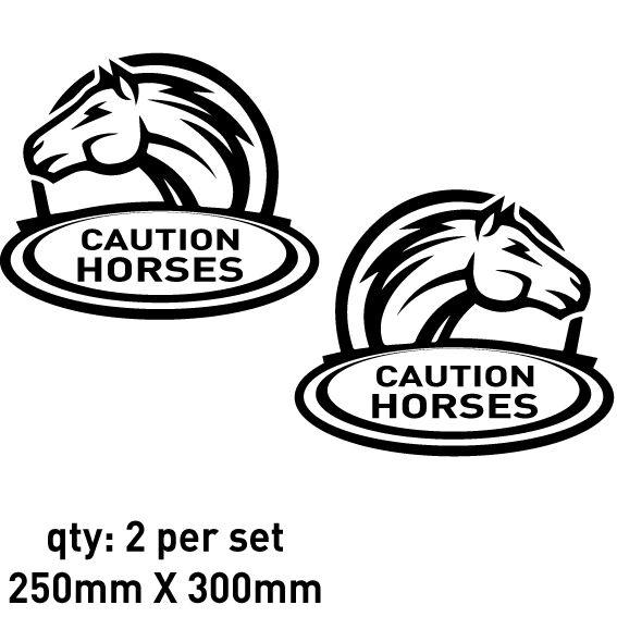 Caution horses sticker for horsefloat