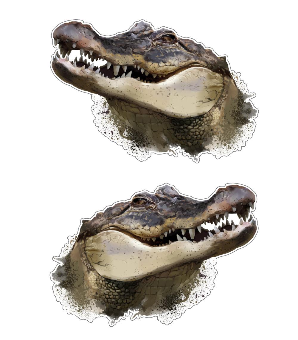 2 x Crocodile sticker decalsfor car , ute, motorhome truck , window, boat, truck - Mega Sticker Store