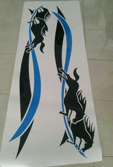 Custom Horse Float Trailer Decal: 900mm Wide Striped Vehicle Sticker for Equestrian Transport