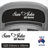 Customized Just Married Wedding Car Rear Window Vinyl Decal Sticker - Personalized Newlywed Decoration