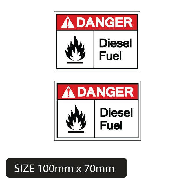 Danger Diesel Fuel Stickers 9 Pack, Flammable Hazard Safety Labels for Fuel Storage 100mm x 70mm