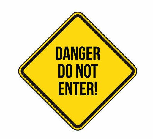 Danger do not enter decals