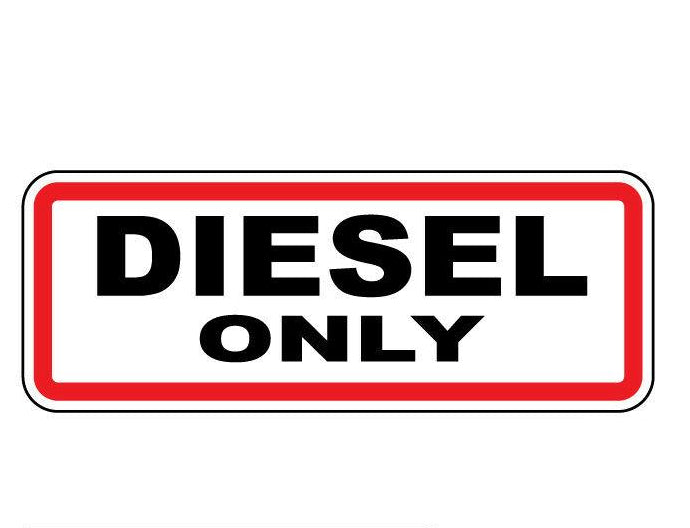 Diesel Only Fuel Stickers, Pack of 24 Gloss Vinyl Petrol Warning Decals 65mm x 25mm