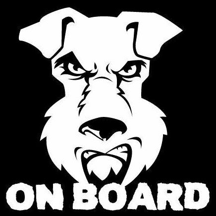 Dog On Board Warning Sticker, Fox Terrier Car Window Decal, Angry Dog Vinyl Sticker