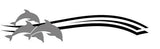 Dolphin Boat Stripes Decals for Caravan RV Motorhome grey and black