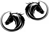 Round-Shaped Horse Head Vehicle Decals – Perfect for Utes, 4WDs, Horse Floats, and Trucks