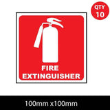 FIRE EXTINGUISHER STICKERS WARNING DECALS 100mm