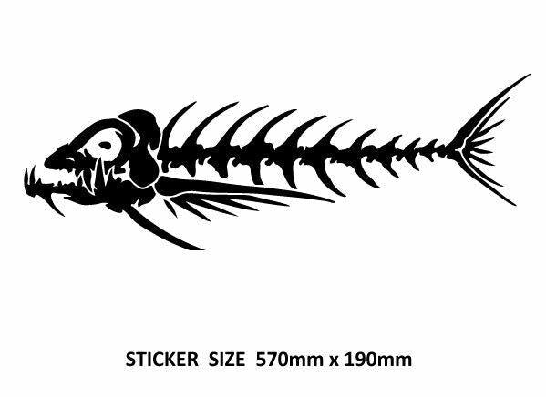 Fish skeleton boat , car vehicle sticker