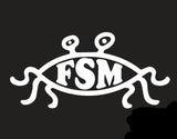 Flying Spaghetti Monster FSM Car Sticker - White, Pink, Red, Silver, Black