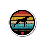 GSP-German-shorthair-pointer-owners sticker decal in retro colours