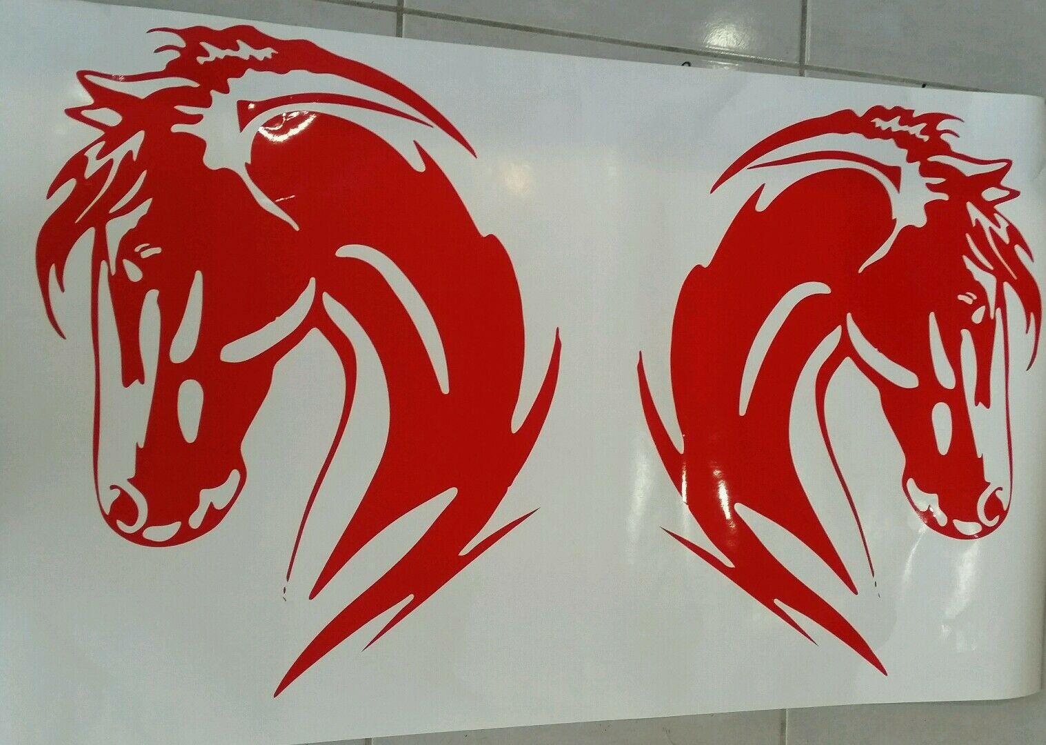 Horse Head Vinyl Decal 570mm, Equestrian Ute 4WD Horse Float Sticker in red