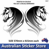 Horse head sticker for vehicle horse float