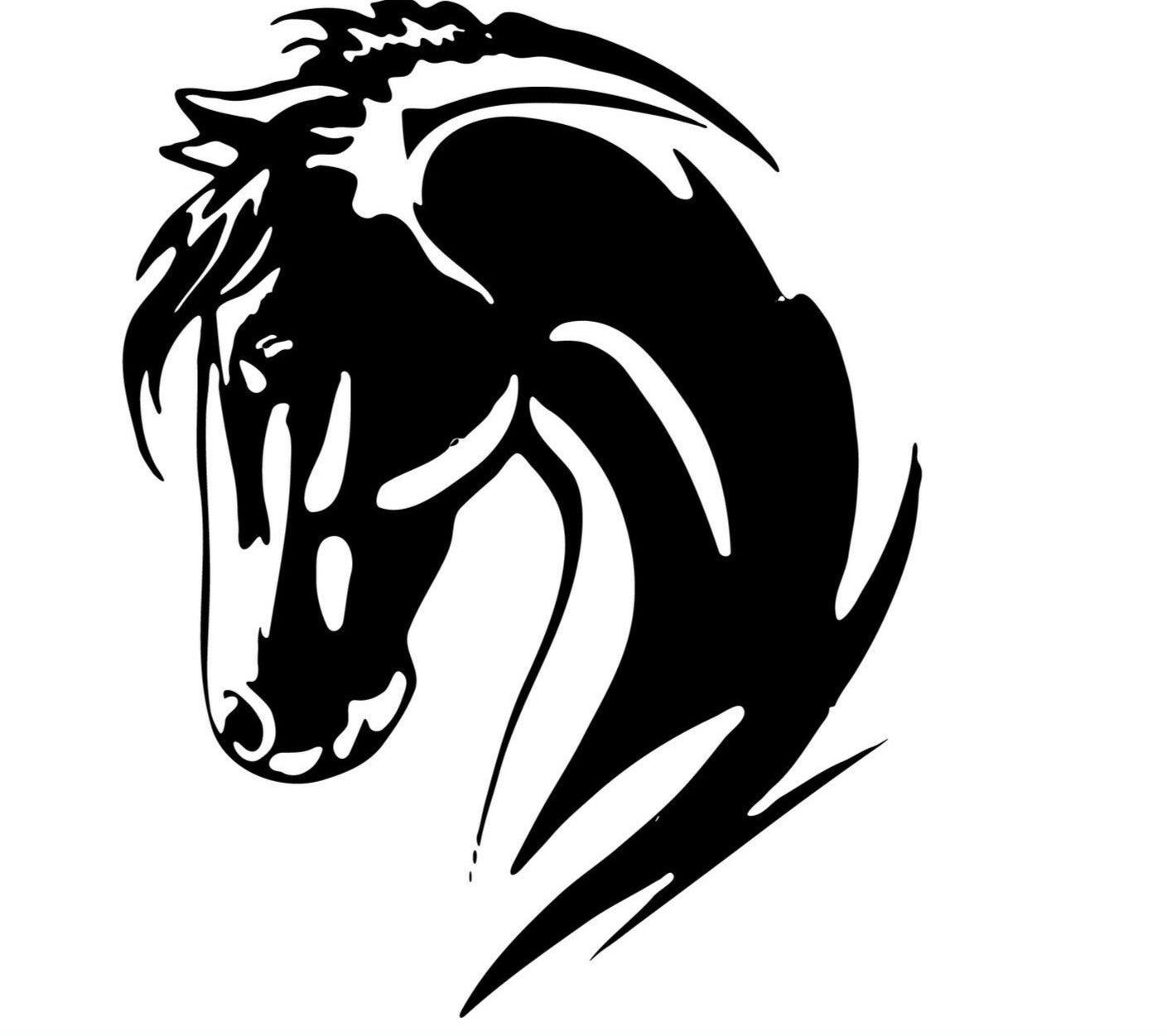 Horse Head Decal 570mm for horse float, vehicle sticker
