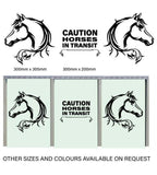 Horses in Transit Vinyl Decal Set, Horse Float Safety Stickers, Equestrian Trailer Truck Warning Signs 7 Year Vinyl