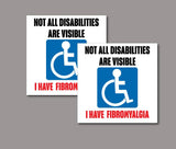 2 x Disabled sticker warning signs Disabled vehicle parking sticker decal - Mega Sticker Store